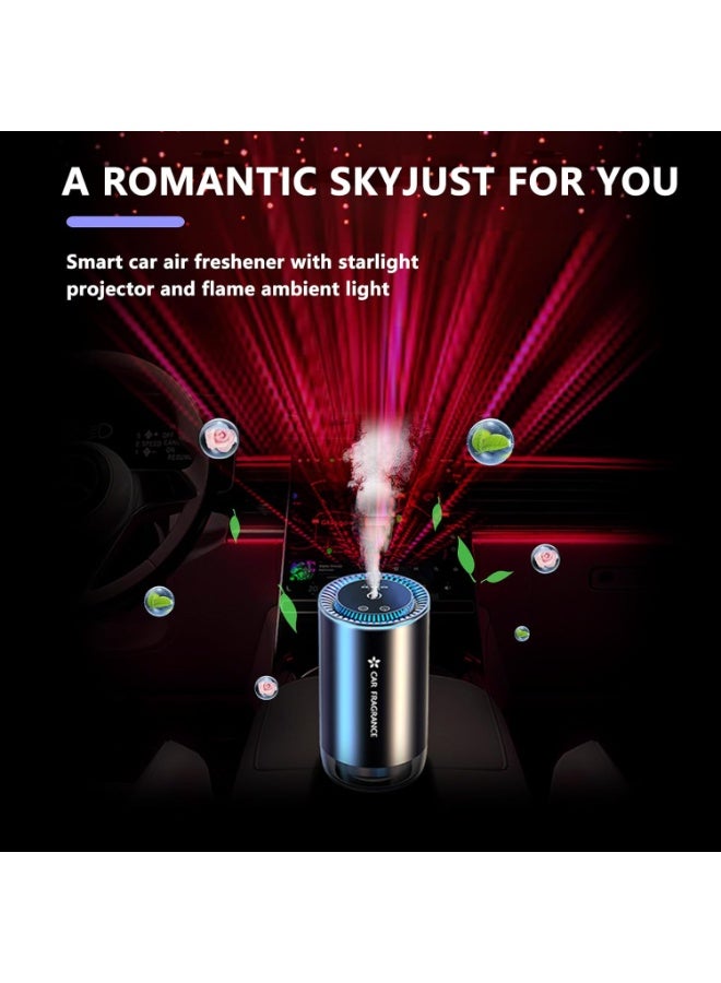 منتجات تنقية هواء السيارات الذكية مع مشчик النجوم، تجربة رائحة جديدة عن طريق التفحيم، كل زجاجة من العطر تدوم 4 أشهر، تشغيل/إيقاف ذكي، 3 أوضاع للتركيز، كولوني، أسود مات - Image 2